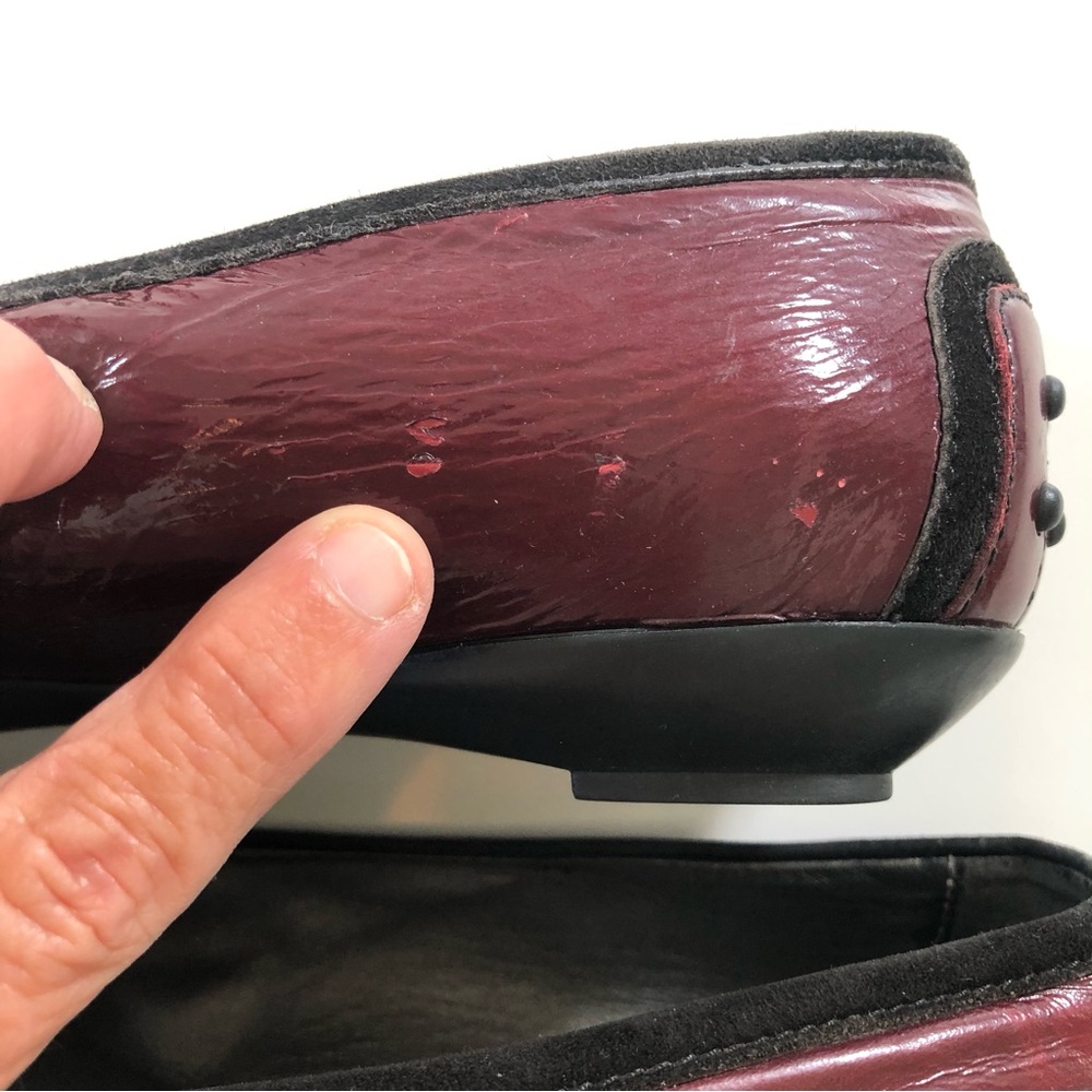 Tod’s Gommino Driving Loafers Burgundy Patent Leather 7.5 Italy - Picture 11 of 17